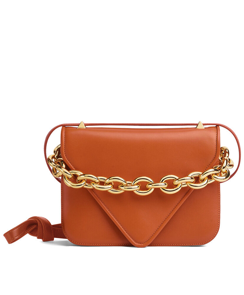 Bottega Veneta Small Mount Leather Envelope Bag Orange